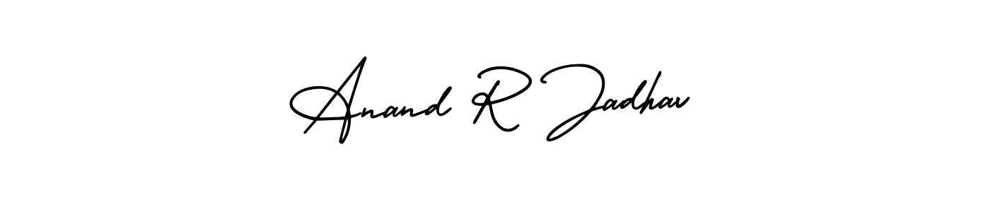 if you are searching for the best signature style for your name Anand R Jadhav. so please give up your signature search. here we have designed multiple signature styles  using AmerikaSignatureDemo-Regular. Anand R Jadhav signature style 3 images and pictures png