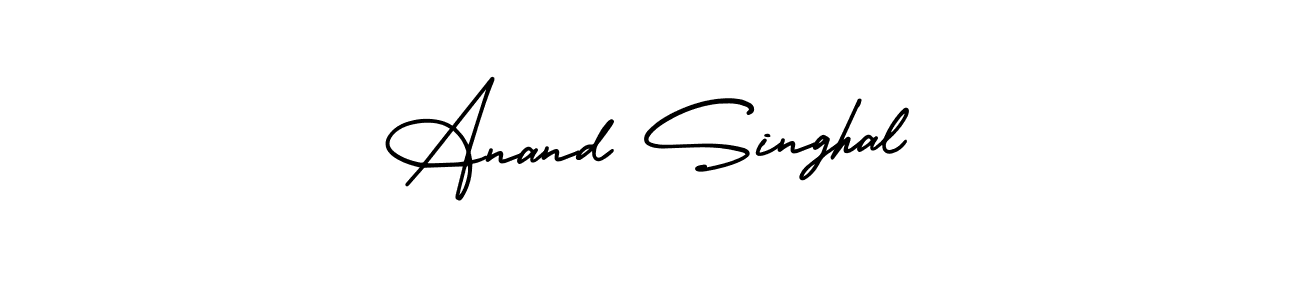 How to make Anand Singhal name signature. Use AmerikaSignatureDemo-Regular style for creating short signs online. This is the latest handwritten sign. Anand Singhal signature style 3 images and pictures png
