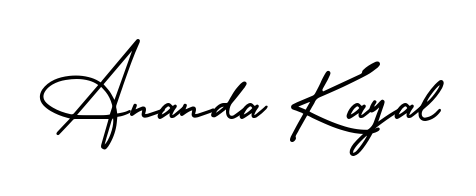 A timeless handwritten aesthetic for Ananda Kayal. The AmerikaSignatureDemo-Regular font gives your signature a handcrafted feel with natural curves. Ananda Kayal signature style 3 images and pictures png