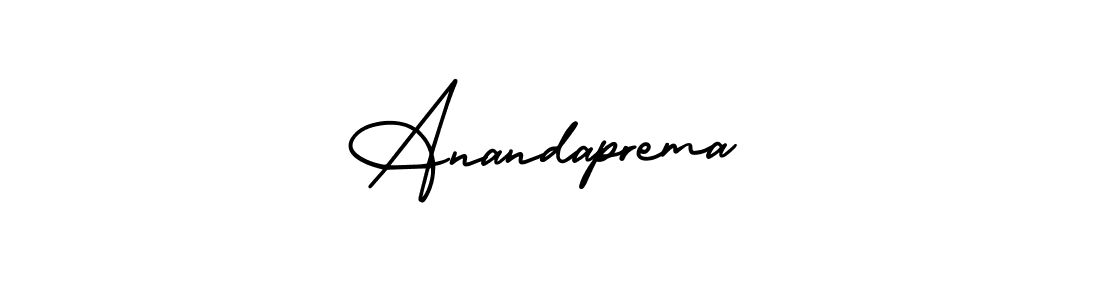 Anandaprema stylish signature style. Best Handwritten Sign (AmerikaSignatureDemo-Regular) for my name. Handwritten Signature Collection Ideas for my name Anandaprema. Anandaprema signature style 3 images and pictures png