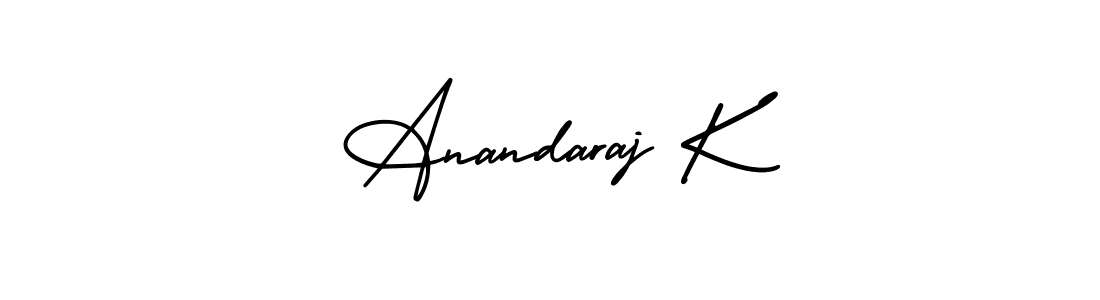 Make a short Anandaraj K signature style. Manage your documents anywhere anytime using AmerikaSignatureDemo-Regular. Create and add eSignatures, submit forms, share and send files easily. Anandaraj K signature style 3 images and pictures png
