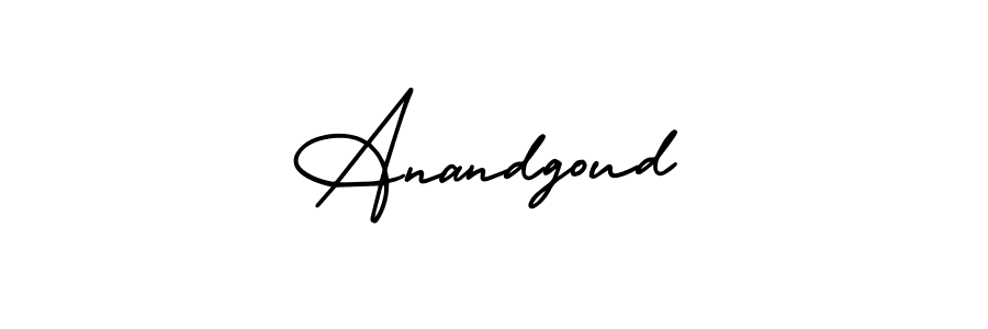 You should practise on your own different ways (AmerikaSignatureDemo-Regular) to write your name (Anandgoud) in signature. don't let someone else do it for you. Anandgoud signature style 3 images and pictures png