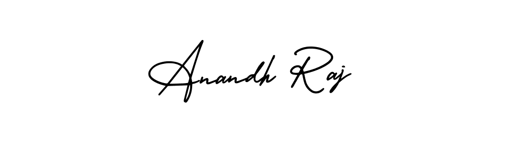 You should practise on your own different ways (AmerikaSignatureDemo-Regular) to write your name (Anandh Raj) in signature. don't let someone else do it for you. Anandh Raj signature style 3 images and pictures png