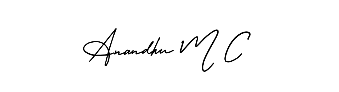 How to Draw Anandhu M C signature style? AmerikaSignatureDemo-Regular is a latest design signature styles for name Anandhu M C. Anandhu M C signature style 3 images and pictures png