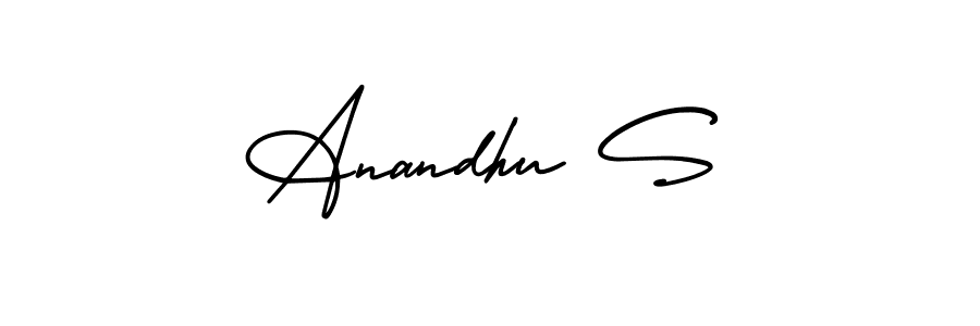 Design your own signature with our free online signature maker. With this signature software, you can create a handwritten (AmerikaSignatureDemo-Regular) signature for name Anandhu S. Anandhu S signature style 3 images and pictures png