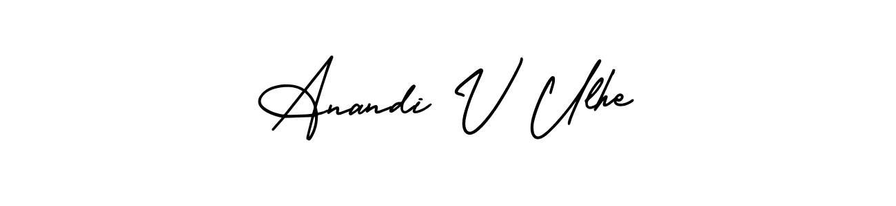 How to make Anandi V Ulhe signature? AmerikaSignatureDemo-Regular is a professional autograph style. Create handwritten signature for Anandi V Ulhe name. Anandi V Ulhe signature style 3 images and pictures png