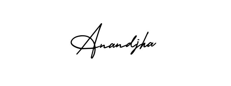 The best way (AmerikaSignatureDemo-Regular) to make a short signature is to pick only two or three words in your name. The name Anandjha include a total of six letters. For converting this name. Anandjha signature style 3 images and pictures png