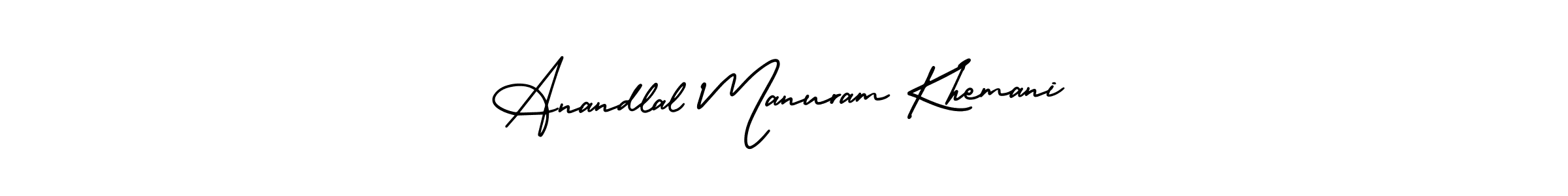 See photos of Anandlal Manuram Khemani official signature by Spectra . Check more albums & portfolios. Read reviews & check more about AmerikaSignatureDemo-Regular font. Anandlal Manuram Khemani signature style 3 images and pictures png