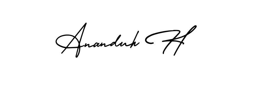 You can use this online signature creator to create a handwritten signature for the name Ananduh H. This is the best online autograph maker. Ananduh H signature style 3 images and pictures png