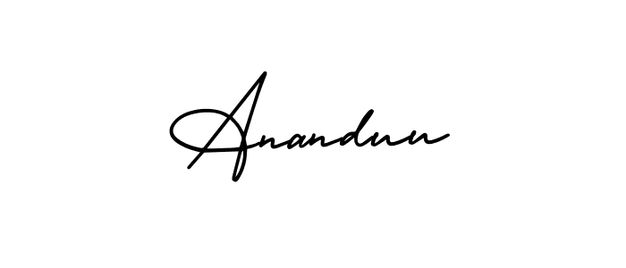 How to make Ananduu signature? AmerikaSignatureDemo-Regular is a professional autograph style. Create handwritten signature for Ananduu name. Ananduu signature style 3 images and pictures png