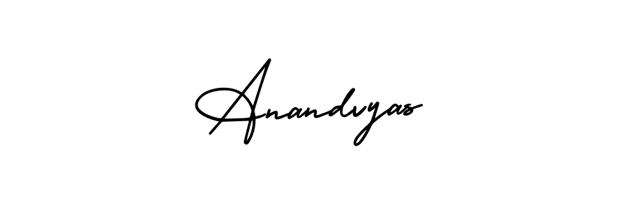 How to make Anandvyas name signature. Use AmerikaSignatureDemo-Regular style for creating short signs online. This is the latest handwritten sign. Anandvyas signature style 3 images and pictures png