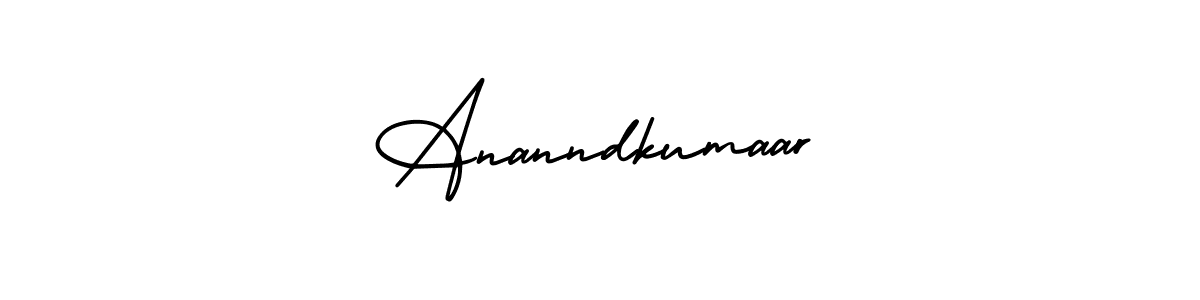 You should practise on your own different ways (AmerikaSignatureDemo-Regular) to write your name (Ananndkumaar) in signature. don't let someone else do it for you. Ananndkumaar signature style 3 images and pictures png