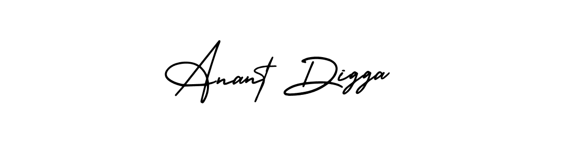 Anant Digga stylish signature style. Best Handwritten Sign (AmerikaSignatureDemo-Regular) for my name. Handwritten Signature Collection Ideas for my name Anant Digga. Anant Digga signature style 3 images and pictures png