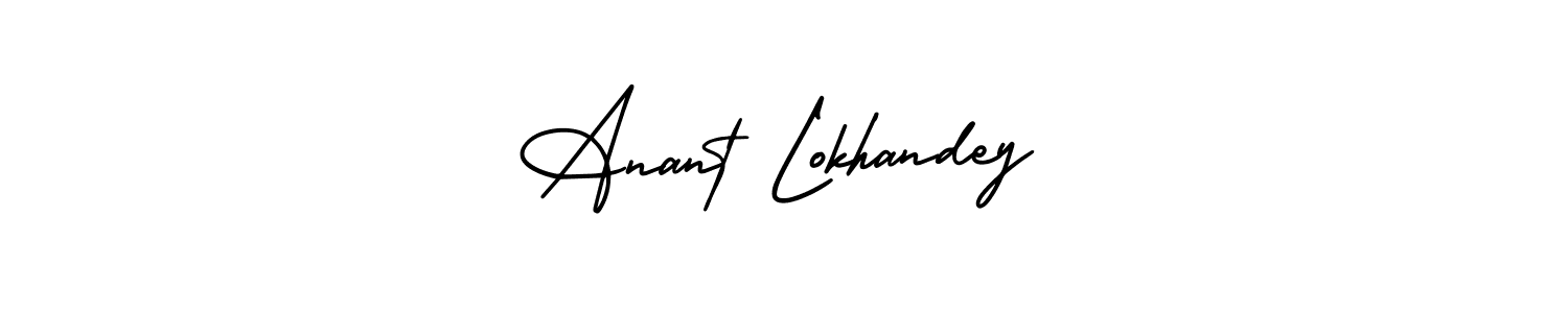 This is the best signature style for the Anant Lokhandey name. Also you like these signature font (AmerikaSignatureDemo-Regular). Mix name signature. Anant Lokhandey signature style 3 images and pictures png
