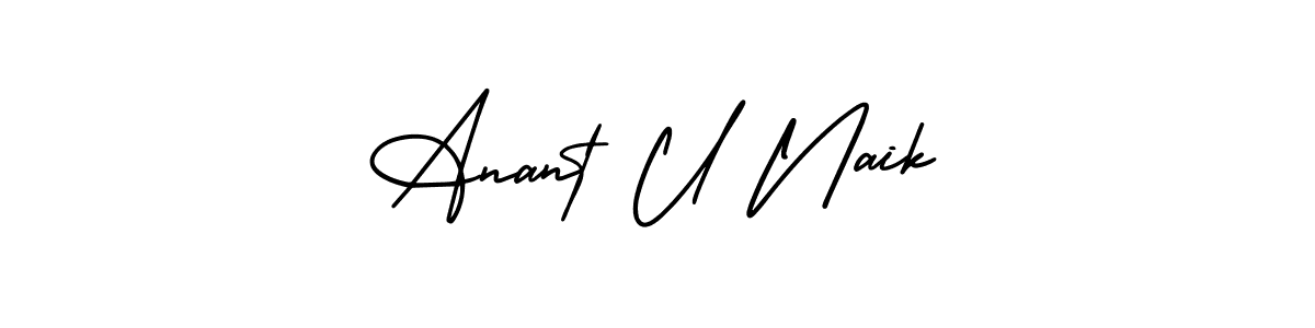 Design your own signature with our free online signature maker. With this signature software, you can create a handwritten (AmerikaSignatureDemo-Regular) signature for name Anant U Naik. Anant U Naik signature style 3 images and pictures png