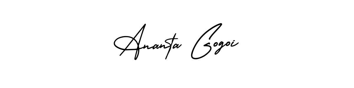Ananta Gogoi stylish signature style. Best Handwritten Sign (AmerikaSignatureDemo-Regular) for my name. Handwritten Signature Collection Ideas for my name Ananta Gogoi. Ananta Gogoi signature style 3 images and pictures png