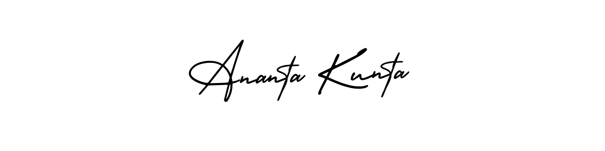 Similarly AmerikaSignatureDemo-Regular is the best handwritten signature design. Signature creator online .You can use it as an online autograph creator for name Ananta Kunta. Ananta Kunta signature style 3 images and pictures png
