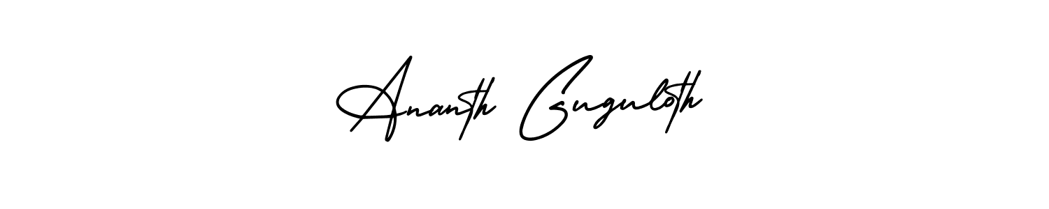 Ananth Guguloth stylish signature style. Best Handwritten Sign (AmerikaSignatureDemo-Regular) for my name. Handwritten Signature Collection Ideas for my name Ananth Guguloth. Ananth Guguloth signature style 3 images and pictures png