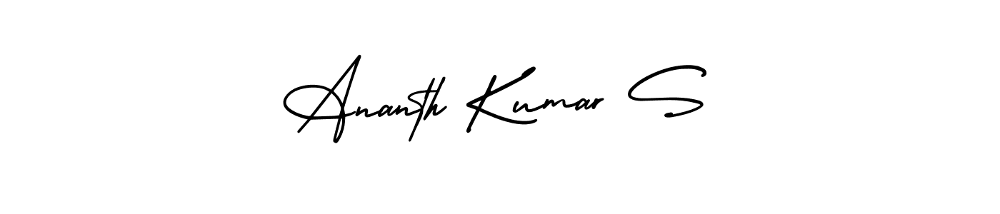 Make a beautiful signature design for name Ananth Kumar S. With this signature (AmerikaSignatureDemo-Regular) style, you can create a handwritten signature for free. Ananth Kumar S signature style 3 images and pictures png