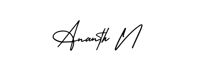 if you are searching for the best signature style for your name Ananth N. so please give up your signature search. here we have designed multiple signature styles  using AmerikaSignatureDemo-Regular. Ananth N signature style 3 images and pictures png