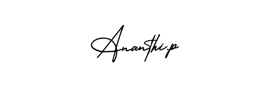 Design your own signature with our free online signature maker. With this signature software, you can create a handwritten (AmerikaSignatureDemo-Regular) signature for name Ananthi.p. Ananthi.p signature style 3 images and pictures png