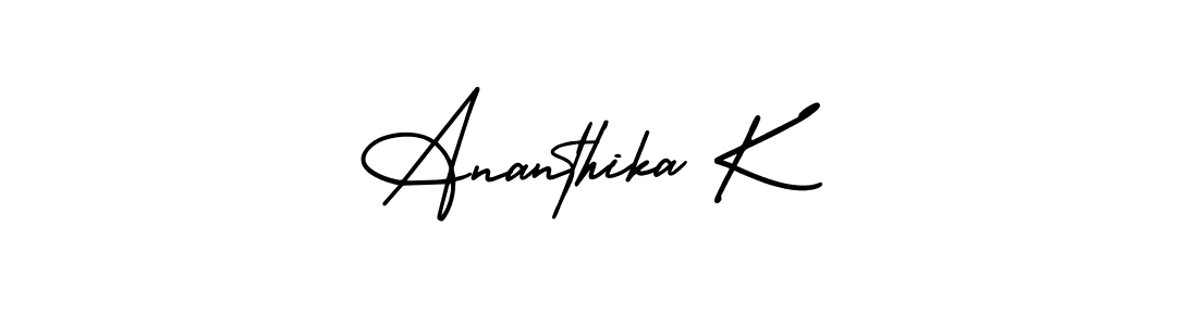 You can use this online signature creator to create a handwritten signature for the name Ananthika K. This is the best online autograph maker. Ananthika K signature style 3 images and pictures png