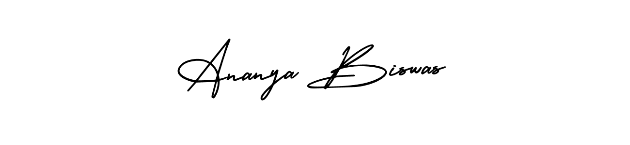 This is the best signature style for the Ananya Biswas name. Also you like these signature font (AmerikaSignatureDemo-Regular). Mix name signature. Ananya Biswas signature style 3 images and pictures png