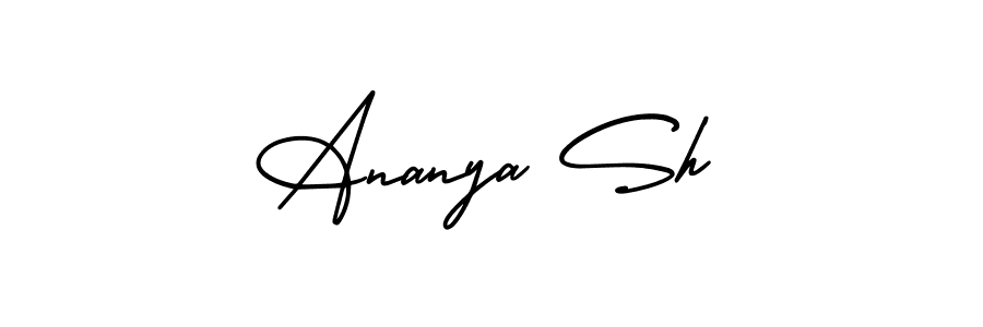 Ananya Sh stylish signature style. Best Handwritten Sign (AmerikaSignatureDemo-Regular) for my name. Handwritten Signature Collection Ideas for my name Ananya Sh. Ananya Sh signature style 3 images and pictures png