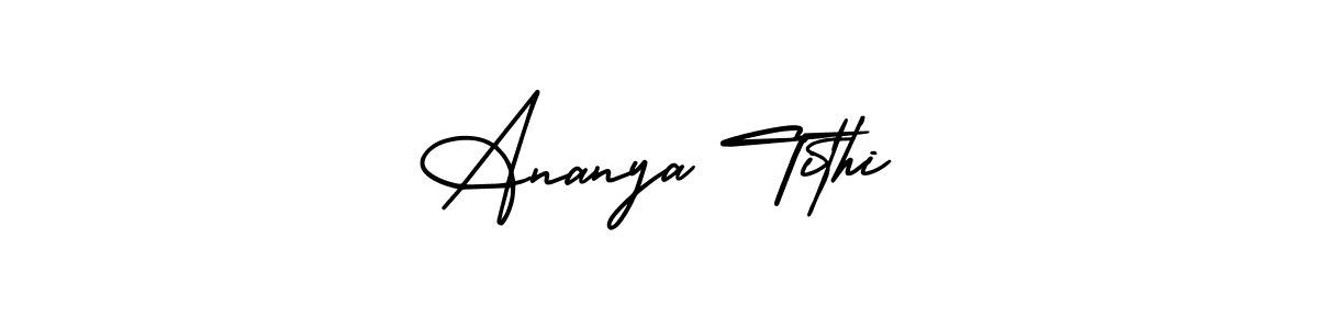 Use a signature maker to create a handwritten signature online. With this signature software, you can design (AmerikaSignatureDemo-Regular) your own signature for name Ananya Tithi. Ananya Tithi signature style 3 images and pictures png