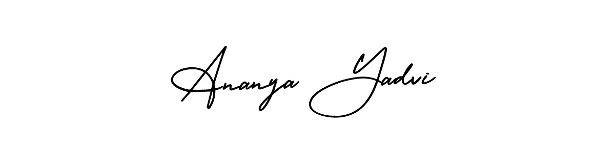 Similarly AmerikaSignatureDemo-Regular is the best handwritten signature design. Signature creator online .You can use it as an online autograph creator for name Ananya Yadvi. Ananya Yadvi signature style 3 images and pictures png