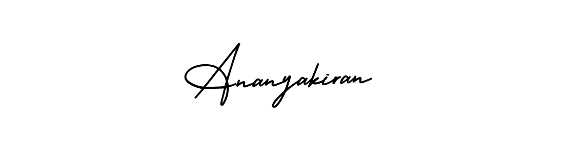 You should practise on your own different ways (AmerikaSignatureDemo-Regular) to write your name (Ananyakiran) in signature. don't let someone else do it for you. Ananyakiran signature style 3 images and pictures png