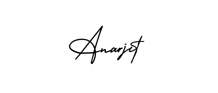 How to make Anarjit name signature. Use AmerikaSignatureDemo-Regular style for creating short signs online. This is the latest handwritten sign. Anarjit signature style 3 images and pictures png