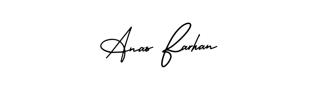 Use a signature maker to create a handwritten signature online. With this signature software, you can design (AmerikaSignatureDemo-Regular) your own signature for name Anas Farhan. Anas Farhan signature style 3 images and pictures png
