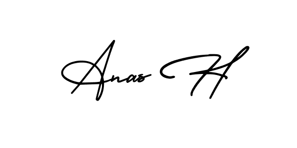 Design your own signature with our free online signature maker. With this signature software, you can create a handwritten (AmerikaSignatureDemo-Regular) signature for name Anas H. Anas H signature style 3 images and pictures png
