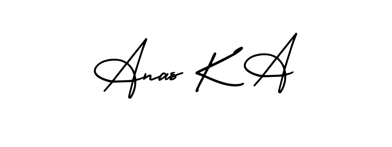 Design your own signature with our free online signature maker. With this signature software, you can create a handwritten (AmerikaSignatureDemo-Regular) signature for name Anas K A. Anas K A signature style 3 images and pictures png