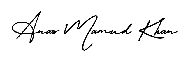 A timeless handwritten aesthetic for Anas Mamud Khan. The AmerikaSignatureDemo-Regular font gives your signature a handcrafted feel with natural curves. Anas Mamud Khan signature style 3 images and pictures png