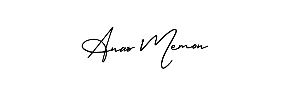 You should practise on your own different ways (AmerikaSignatureDemo-Regular) to write your name (Anas Memon) in signature. don't let someone else do it for you. Anas Memon signature style 3 images and pictures png