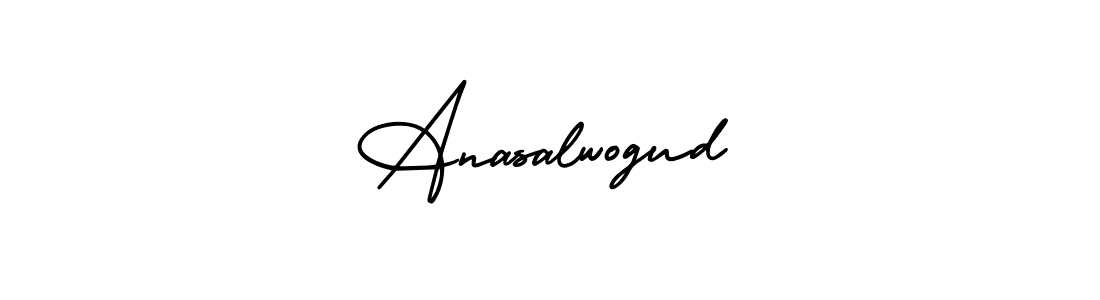 You should practise on your own different ways (AmerikaSignatureDemo-Regular) to write your name (Anasalwogud) in signature. don't let someone else do it for you. Anasalwogud signature style 3 images and pictures png