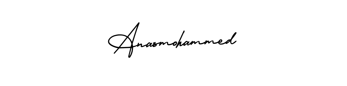 How to make Anasmohammed name signature. Use AmerikaSignatureDemo-Regular style for creating short signs online. This is the latest handwritten sign. Anasmohammed signature style 3 images and pictures png
