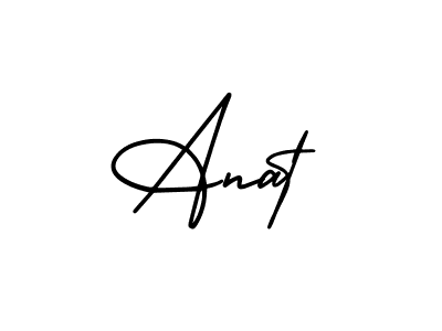 Anat stylish signature style. Best Handwritten Sign (AmerikaSignatureDemo-Regular) for my name. Handwritten Signature Collection Ideas for my name Anat. Anat signature style 3 images and pictures png