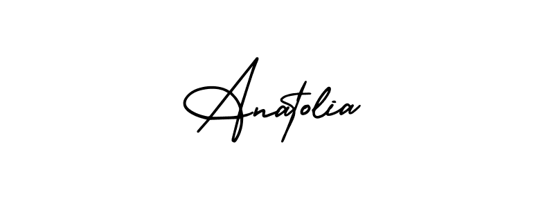 How to make Anatolia name signature. Use AmerikaSignatureDemo-Regular style for creating short signs online. This is the latest handwritten sign. Anatolia signature style 3 images and pictures png
