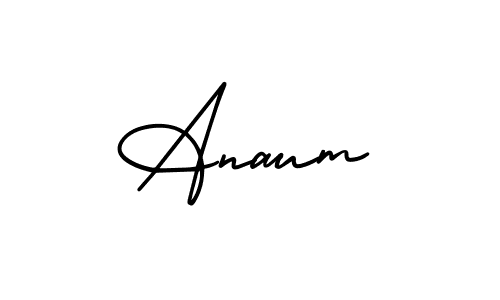 Anaum stylish signature style. Best Handwritten Sign (AmerikaSignatureDemo-Regular) for my name. Handwritten Signature Collection Ideas for my name Anaum. Anaum signature style 3 images and pictures png