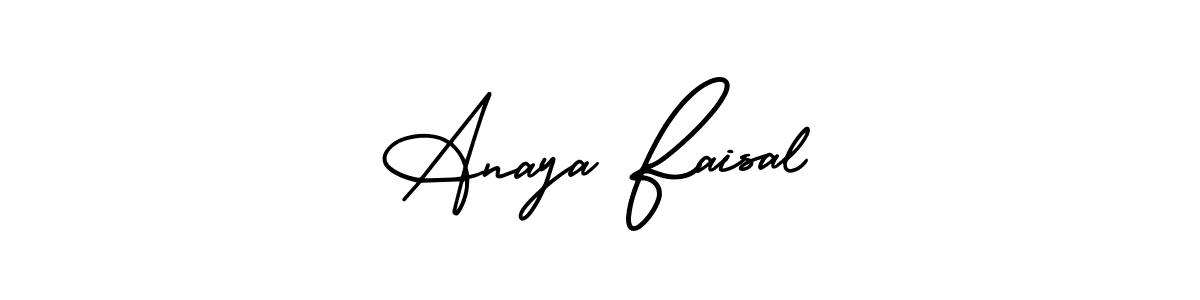 It looks lik you need a new signature style for name Anaya Faisal. Design unique handwritten (AmerikaSignatureDemo-Regular) signature with our free signature maker in just a few clicks. Anaya Faisal signature style 3 images and pictures png