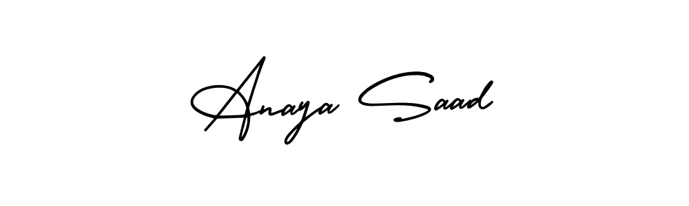 Check out images of Autograph of Anaya Saad name. Actor Anaya Saad Signature Style. AmerikaSignatureDemo-Regular is a professional sign style online. Anaya Saad signature style 3 images and pictures png