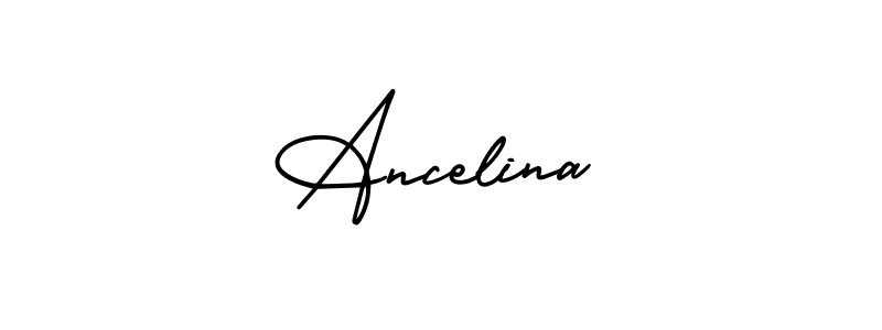 How to make Ancelina name signature. Use AmerikaSignatureDemo-Regular style for creating short signs online. This is the latest handwritten sign. Ancelina signature style 3 images and pictures png