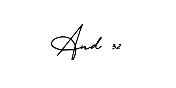 Create a beautiful signature design for name And 32. With this signature (AmerikaSignatureDemo-Regular) fonts, you can make a handwritten signature for free. And 32 signature style 3 images and pictures png