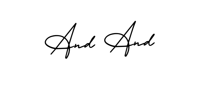 Similarly AmerikaSignatureDemo-Regular is the best handwritten signature design. Signature creator online .You can use it as an online autograph creator for name And And. And And signature style 3 images and pictures png