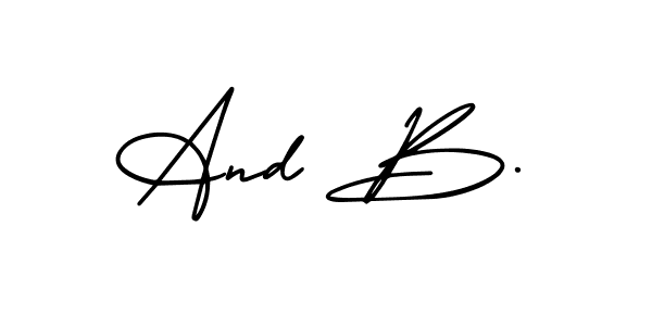 AmerikaSignatureDemo-Regular is a professional signature style that is perfect for those who want to add a touch of class to their signature. It is also a great choice for those who want to make their signature more unique. Get And B. name to fancy signature for free. And B. signature style 3 images and pictures png