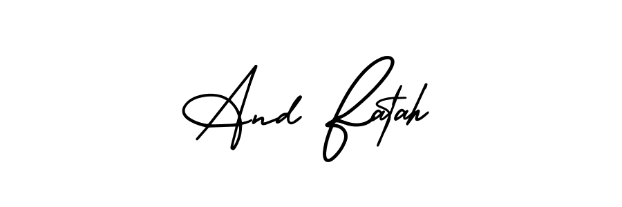 Make a beautiful signature design for name And Fatah. Use this online signature maker to create a handwritten signature for free. And Fatah signature style 3 images and pictures png
