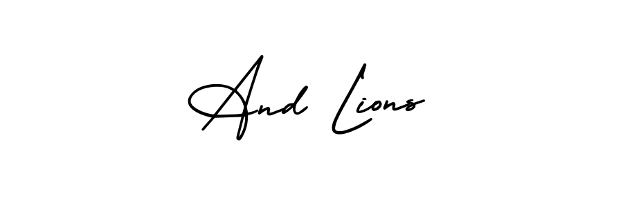 Best and Professional Signature Style for And Lions. AmerikaSignatureDemo-Regular Best Signature Style Collection. And Lions signature style 3 images and pictures png